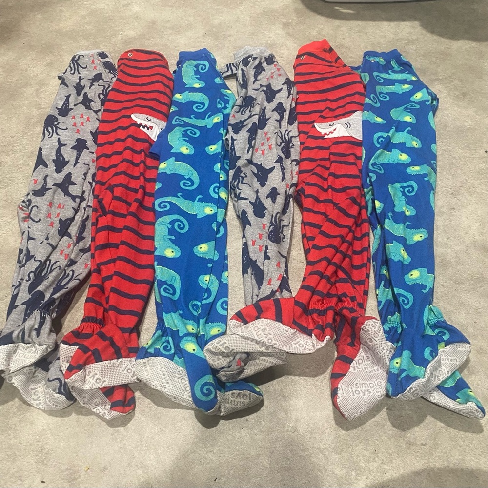 Simple Joys by Carter's Boys 100% Polyester Footed Sleepers Ocean Theme Sz 18m